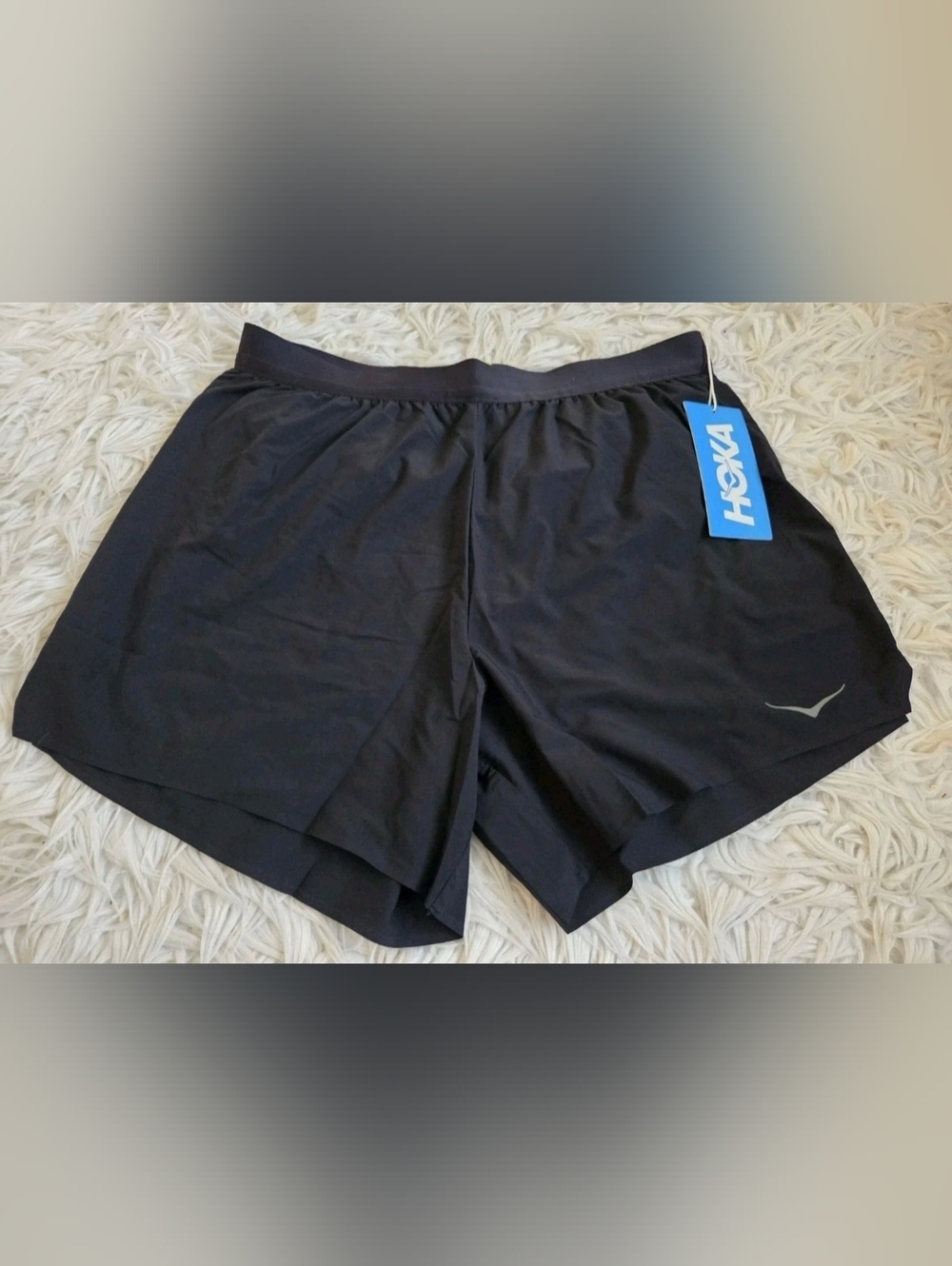 Hoka One One Glide 7" Men'sBlack Drawstring Running Athletic Shorts SIZE LARGE*